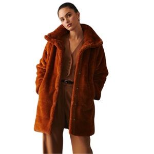 NVLT NWOT Faux Fur Puffer Coat - Cognac Size Large MSRP $200